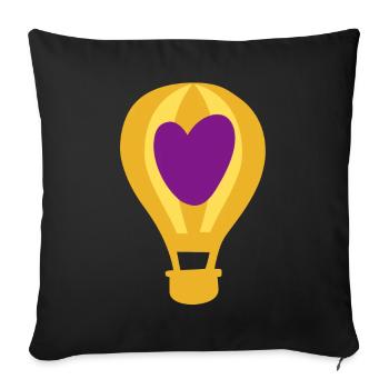 Balloon Heart Purple Holiday Ready for Holiday Ballooning Fan - Sofa pillowcase 17,3'' x 17,3'' (45 x 45 cm) - black - Front
