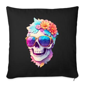Skull - Sofa pillowcase 17,3'' x 17,3'' (45 x 45 cm) - black - Front