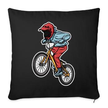 Drôle de garçon de BMX - Housse de coussin décorative 45 x 45 cm - noir - Devant