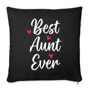 Best Aunt Ever - Sofa pillowcase 17,3'' x 17,3'' (45 x 45 cm) - black - Front
