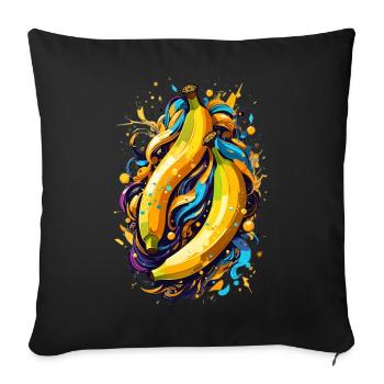 Bananes - Housse de coussin décorative 45 x 45 cm - noir - Devant