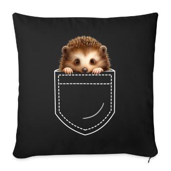 Hedgehog - Sofa pillowcase 17,3'' x 17,3'' (45 x 45 cm) - black - Front