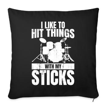 Funny Drummer Joke - Sofa pillowcase 17,3'' x 17,3'' (45 x 45 cm) - black - Front