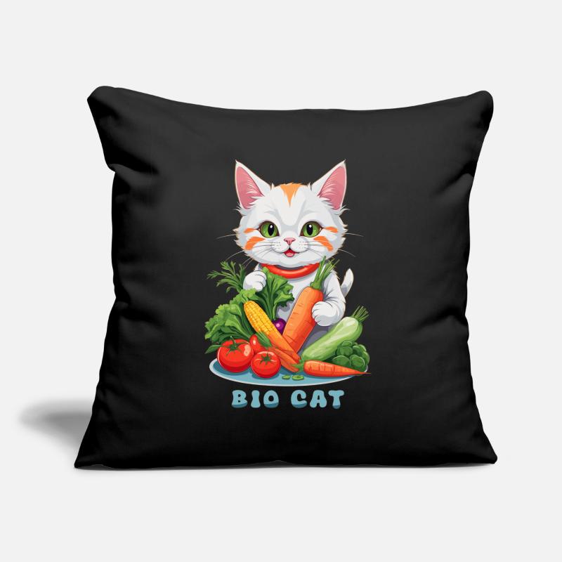 Chat Bio Housse de coussin décorative 45 x 45 cm