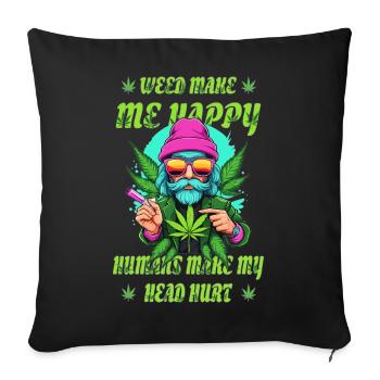 L’herbe me rend heureux... - Housse de coussin décorative 45 x 45 cm - noir - Devant