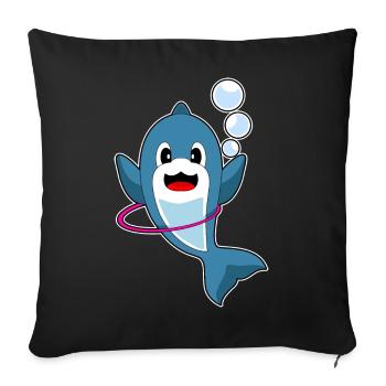 Dolphin Fitness Hoop Workout Gymnastics - Sofa pillowcase 17,3'' x 17,3'' (45 x 45 cm) - black - Front