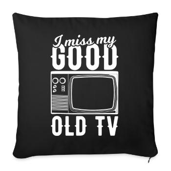 Mon vieux téléviseur me manque - Housse de coussin décorative 45 x 45 cm - noir - Devant