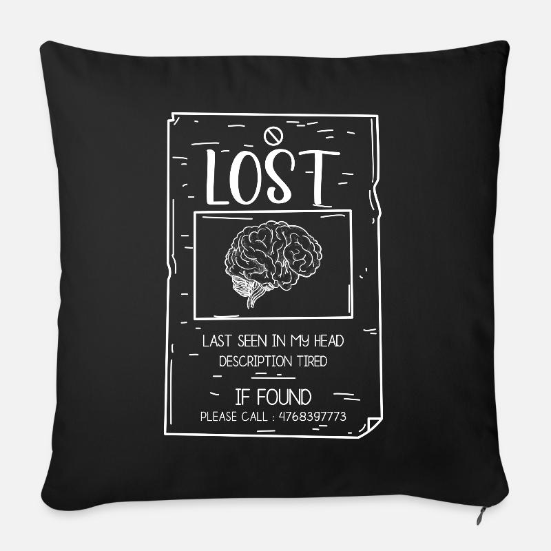 Lost In My Head Brain Poster - Sofakissenbezug 45 x 45 cm - Schwarz