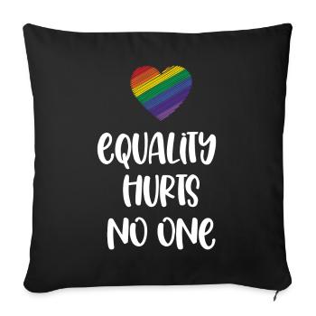 LGBT Pride Month - Equality Hurts No One - Sofa pillowcase 17,3'' x 17,3'' (45 x 45 cm) - black - Front