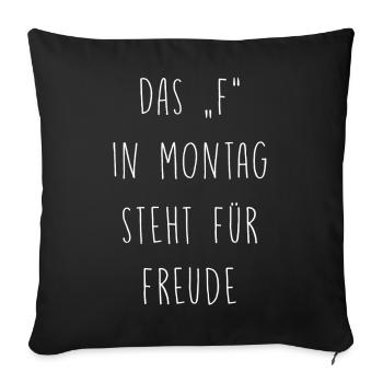 Le F représente la joie - Housse de coussin décorative 45 x 45 cm - noir - Devant