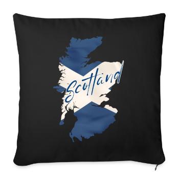 Flag of Scotland, Scottish pride - Sofa pillowcase 17,3'' x 17,3'' (45 x 45 cm) - black - Front