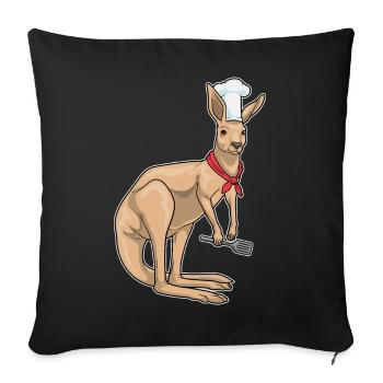 Kangaroo Cook Spatula Cooking - Sofa pillowcase 17,3'' x 17,3'' (45 x 45 cm) - black - Front