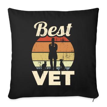 Meilleur vétérinaire - Housse de coussin décorative 45 x 45 cm - noir - Devant