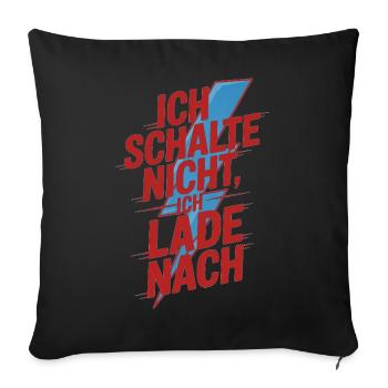 Je ne me déplace pas, je recharge - Housse de coussin décorative 45 x 45 cm - noir - Devant