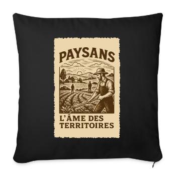 Farmers, the soul of the territories - Sofa pillowcase 17,3'' x 17,3'' (45 x 45 cm) - black - Front