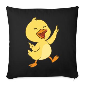 Dancing ducklings - Sofa pillowcase 17,3'' x 17,3'' (45 x 45 cm) - black - Front