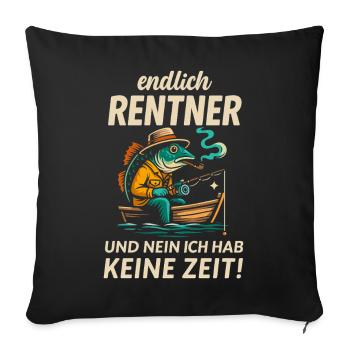 Fun fishing design for retirees - Angel Grandpa 2025 - Sofa pillowcase 17,3'' x 17,3'' (45 x 45 cm) - black - Front