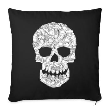 Sneaker Skull Graphic Streetwear for Collectors - Sofa pillowcase 17,3'' x 17,3'' (45 x 45 cm) - black - Front