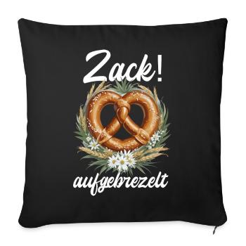 Bretzel traditionnel Zack Dressed Up Dirndl - Housse de coussin décorative 45 x 45 cm - noir - Devant