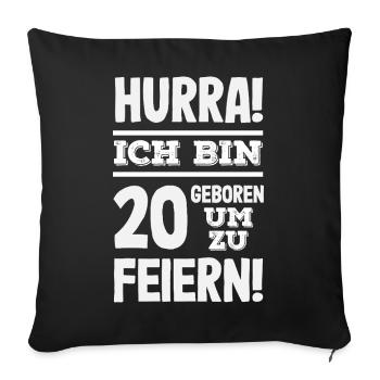 Funny 20th Birthday Gift - Sofa pillowcase 17,3'' x 17,3'' (45 x 45 cm) - black - Front