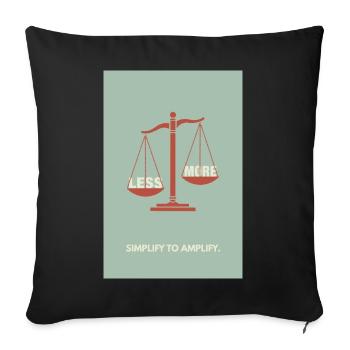 Less is More – Balance Poster Design - Sofa pillowcase 17,3'' x 17,3'' (45 x 45 cm) - black - Front