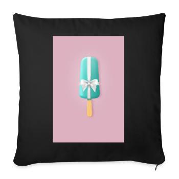 Popsicles with bow – Sweet gift - Sofa pillowcase 17,3'' x 17,3'' (45 x 45 cm) - black - Front