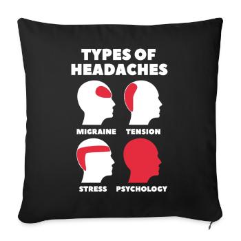 Psychologie Maux de tête - Housse de coussin décorative 45 x 45 cm - noir - Devant
