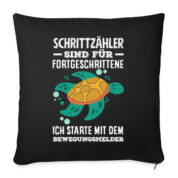 Podomètre? J’utilise le détecteur de mouvement - Housse de coussin décorative 45 x 45 cm - noir - Devant