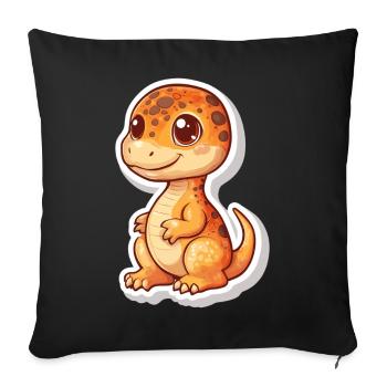 Dinosaure - Housse de coussin décorative 45 x 45 cm - noir - Devant