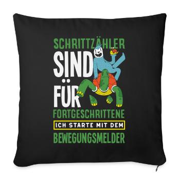 Podomètre? J’utilise le détecteur de mouvement - Housse de coussin décorative 45 x 45 cm - noir - Devant