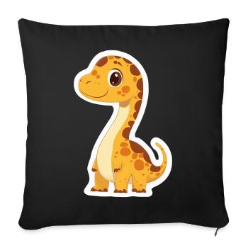 Dinosaure - Housse de coussin décorative 45 x 45 cm - noir - Devant