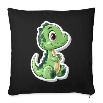 Dinosaur - Sofa pillowcase 17,3'' x 17,3'' (45 x 45 cm) - black - Front