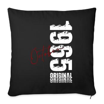 60. Geburtstag Original Oktober Jahrgang 1965 - Sofakissenbezug 45 x 45 cm - Schwarz - Vorne
