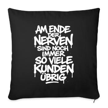 À bout de nerfs, il reste encore beaucoup de clients - Housse de coussin décorative 45 x 45 cm - noir - Devant