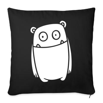 Monster Cheerful – Funny Kawaii Comic Design - Sofa pillowcase 17,3'' x 17,3'' (45 x 45 cm) - black - Front