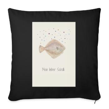 Mein Lieber Scholli Fischdesign - Sofakissenbezug 45 x 45 cm - Schwarz - Vorne