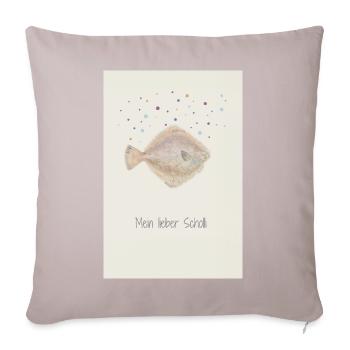 Mon cher Scholli fish design - Housse de coussin décorative 45 x 45 cm - taupe clair - Devant