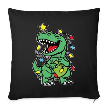 Stylish print with "Tree Rex" Dino Christmas tree - Sofa pillowcase 17,3'' x 17,3'' (45 x 45 cm) - black - Front