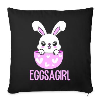 Werdende Mutter Ostern Gender Reveal - Sofakissenbezug 45 x 45 cm - Schwarz - Vorne