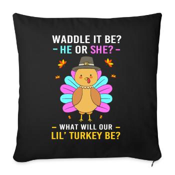 Thanksgiving Gender Reveal Werdende Mutter - Sofakissenbezug 45 x 45 cm - Schwarz - Vorne