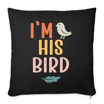 Oiseau Sur Bras Tiktok Tendance Im Son Oiseau - Housse de coussin décorative 45 x 45 cm - noir - Devant
