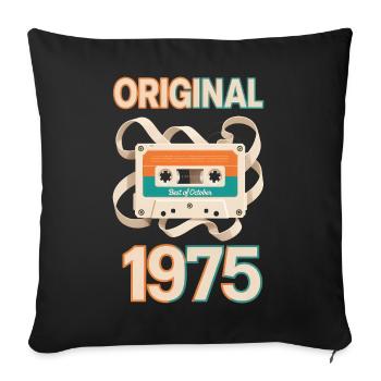 Octobre 1975 Legend Vintage Cassette Cadeau - Housse de coussin décorative 45 x 45 cm - noir - Devant