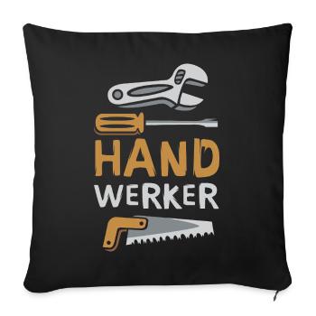 Craftsman design with tools - Sofa pillowcase 17,3'' x 17,3'' (45 x 45 cm) - black - Front