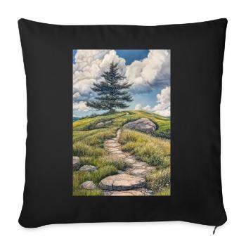 Illustration of a natural landscape - Sofa pillowcase 17,3'' x 17,3'' (45 x 45 cm) - black - Front