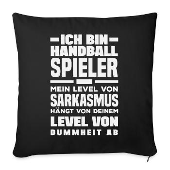 Handball Joueurs Handball Handball Cadeaux - Housse de coussin décorative 45 x 45 cm - noir - Devant
