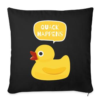 Quack Happens Duck Design - Sofa pillowcase 17,3'' x 17,3'' (45 x 45 cm) - black - Front