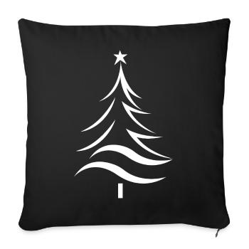 Style de silhouette d’arbre de Noël - Housse de coussin décorative 45 x 45 cm - noir - Devant