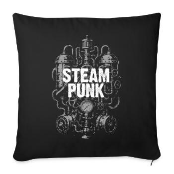Steampunk Gearpunk Boiler Art - Sofa pillowcase 17,3'' x 17,3'' (45 x 45 cm) - black - Front