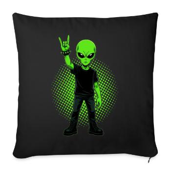 Heavy Metal Alien - Sofa pillowcase 17,3'' x 17,3'' (45 x 45 cm) - black - Front