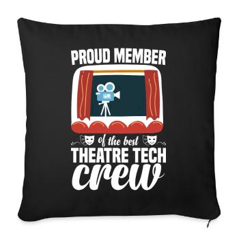  Theatrical Technician Stagehand Theater Geek - Sofa pillowcase 17,3'' x 17,3'' (45 x 45 cm) - black - Front